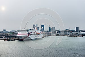 Ferry cuise moored in Tallinn port